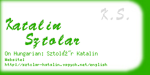 katalin sztolar business card